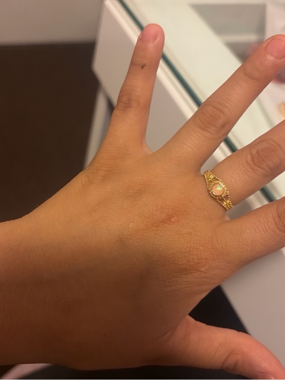 Gold Opal Accent Ring - Women's Fashion Ring each one $10